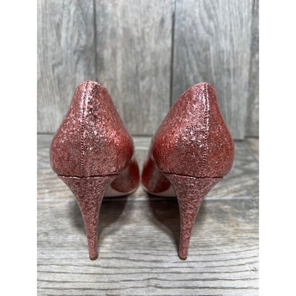 GIAMBA Paris Galactica Patent Rosa High Heels Pink Glitter Pumps 9.5 NWB - Picture 4 of 7